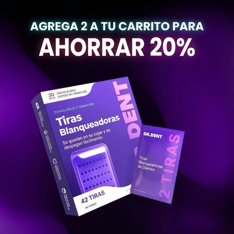Tiras blanqueadoras de dientes DRDENT - Sesiones de blanqueamiento - Seguras para el esmalte