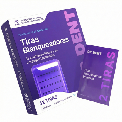 Tiras blanqueadoras de dientes DRDENT - Sesiones de blanqueamiento - Seguras para el esmalte