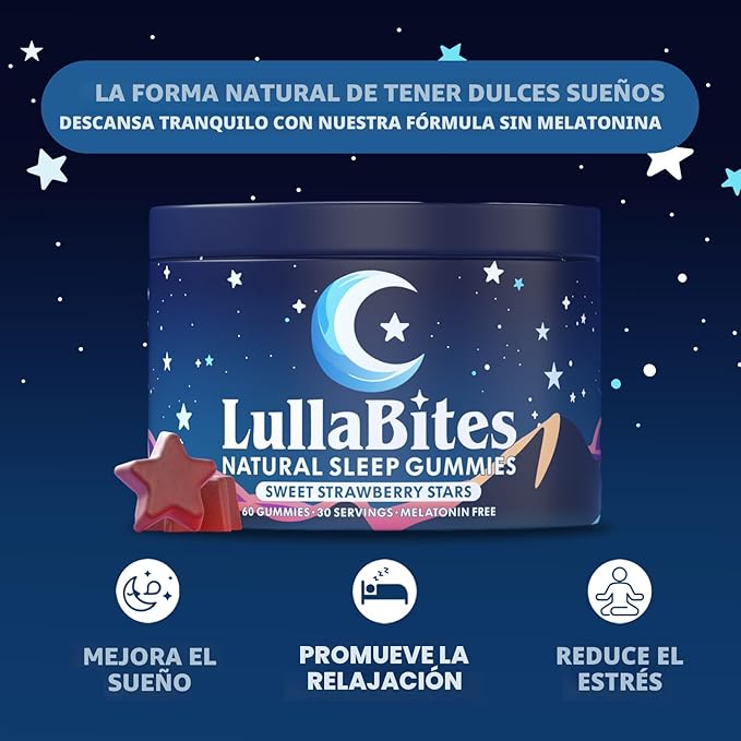 LullaBites - Gomitas Naturales para Dormir Mejor y Relajarte (Sin Melatonina)