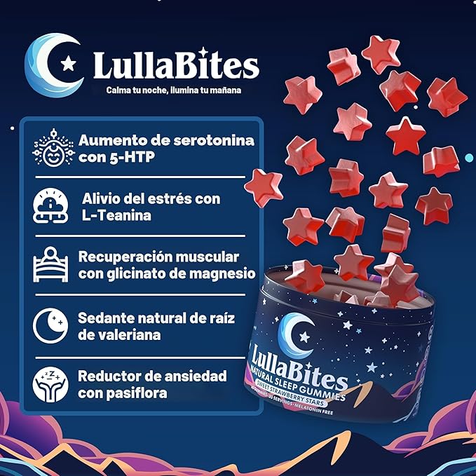 LullaBites - Gomitas Naturales para Dormir Mejor y Relajarte (Sin Melatonina)