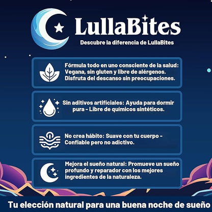 LullaBites - Gomitas Naturales para Dormir Mejor y Relajarte (Sin Melatonina)