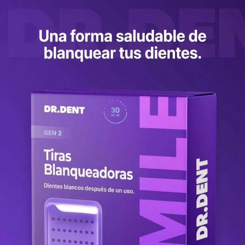 Tiras blanqueadoras de dientes DRDENT - Sesiones de blanqueamiento - Seguras para el esmalte