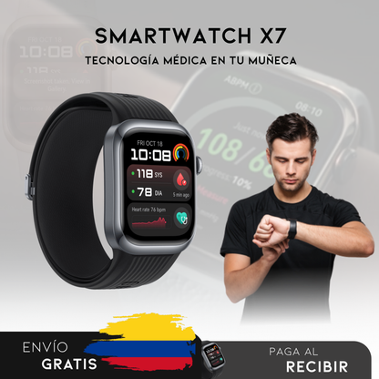 Smartwatch X7 |Reloj inteligente que cuida de tu salud.