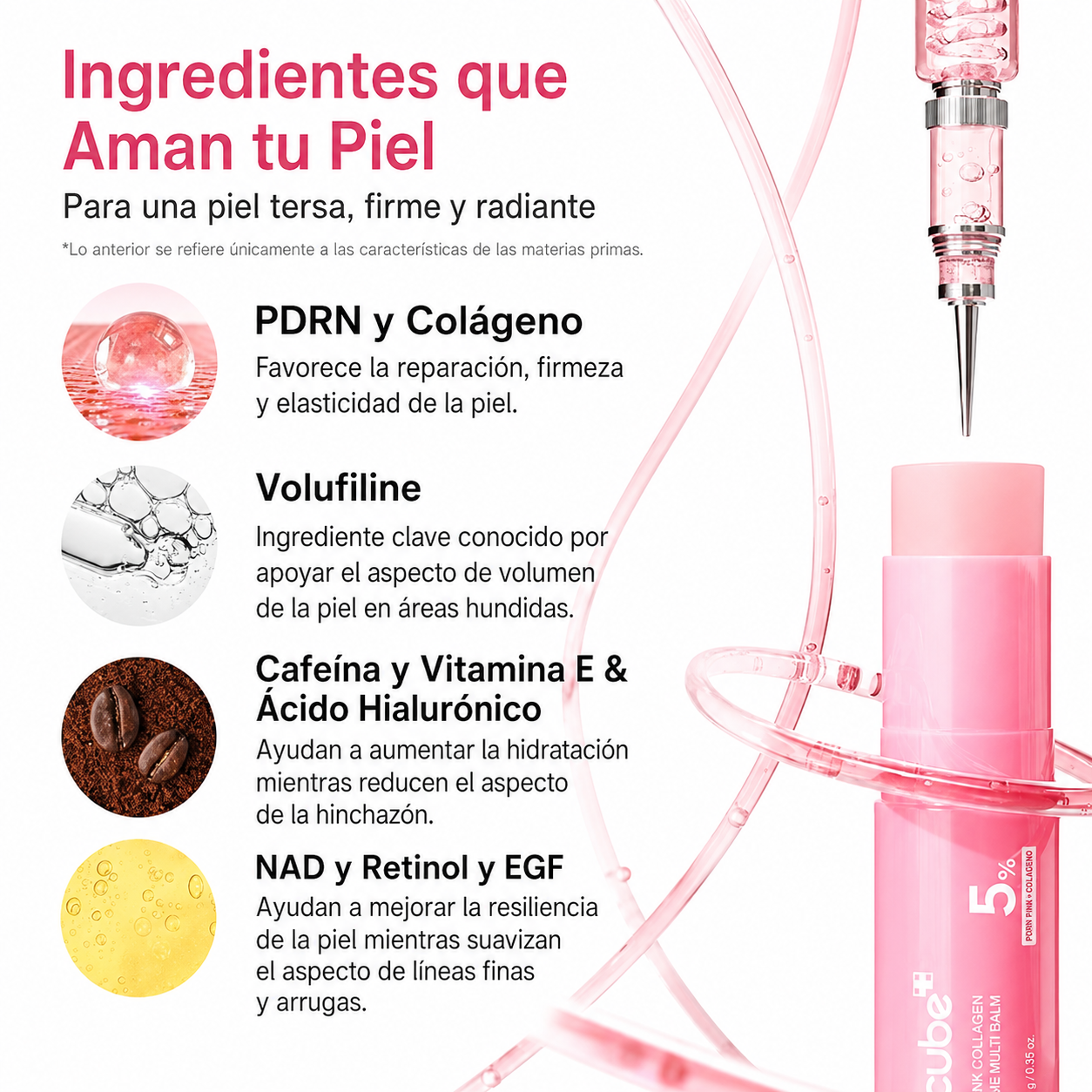 Medicube Bálsamo PDRN Rosa + Colágeno | Efecto Volumen y Piel Radiante