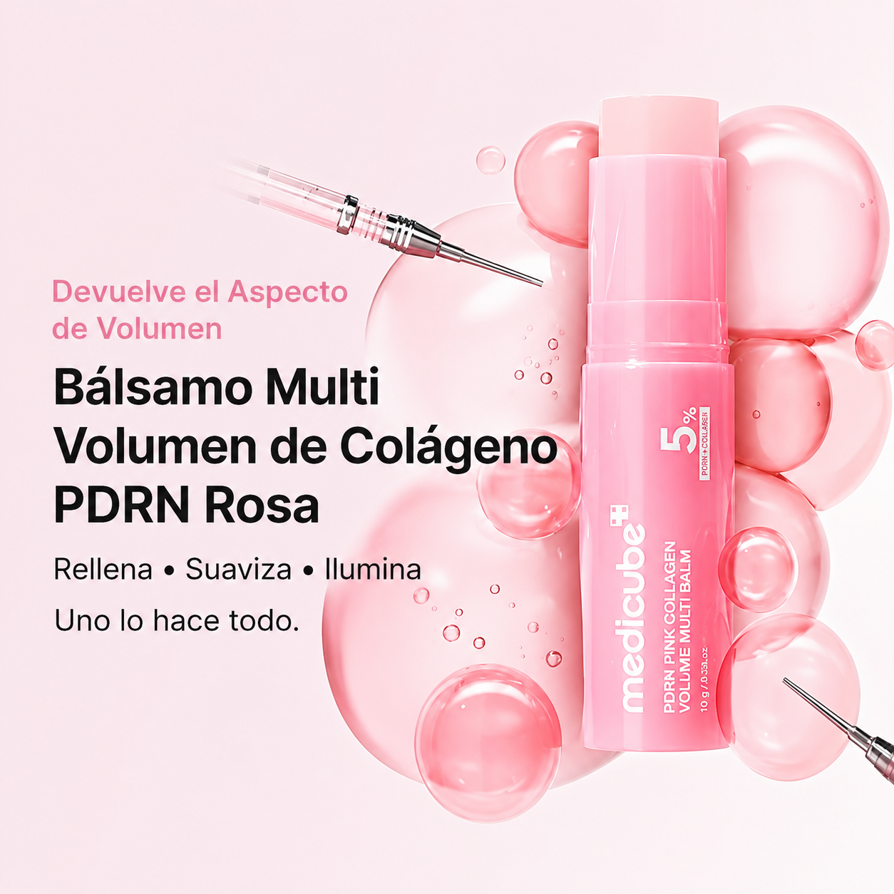 Medicube Bálsamo PDRN Rosa + Colágeno | Efecto Volumen y Piel Radiante
