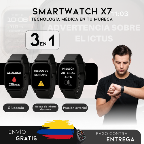 SmartWatch X7 – Monitor Médico 3 en 1 | Menú en español