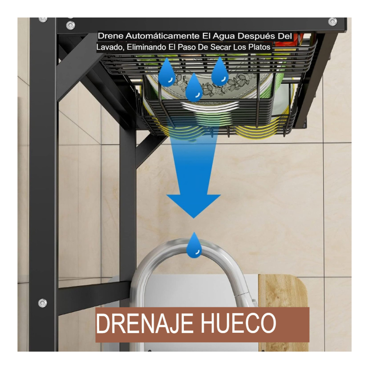 Escurridor Platos Sobre El Fregadero.