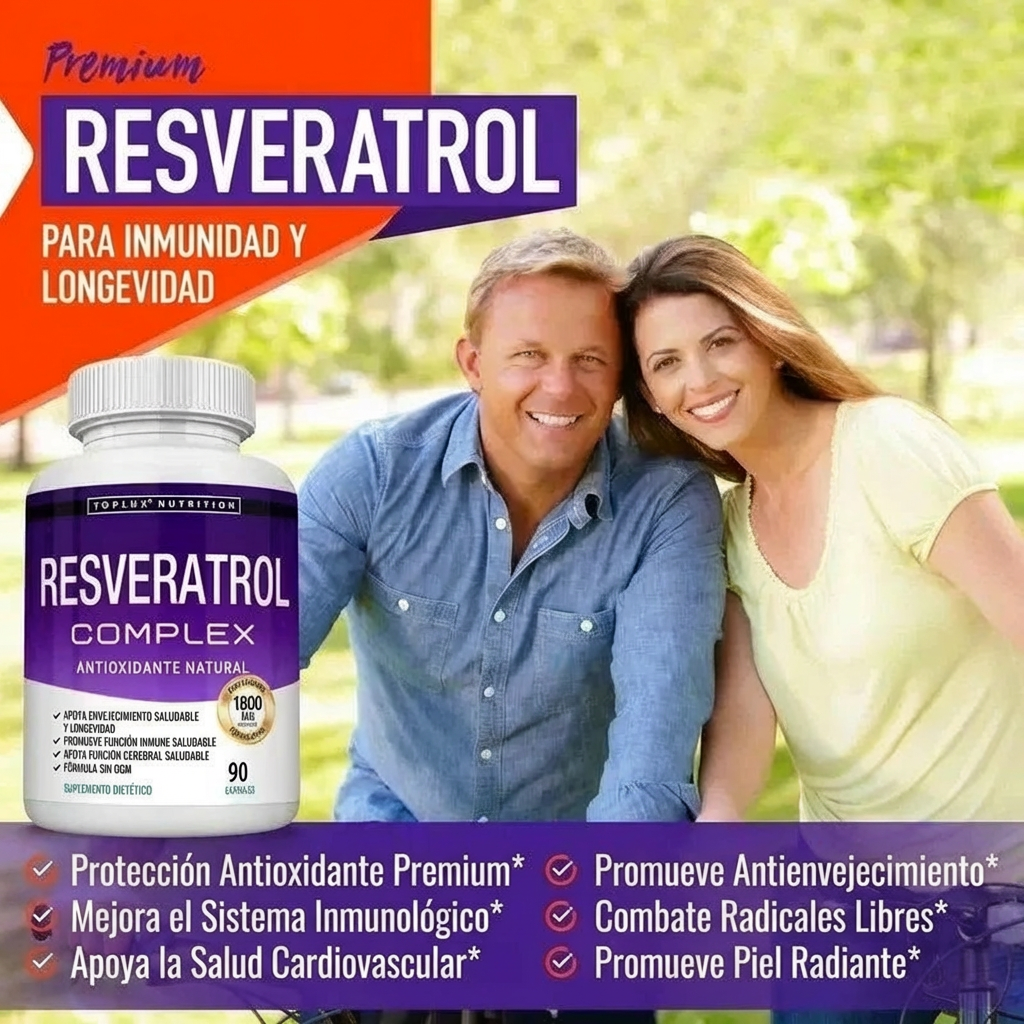 Suplemento de Resveratrol 1800mg Antioxidante Natural